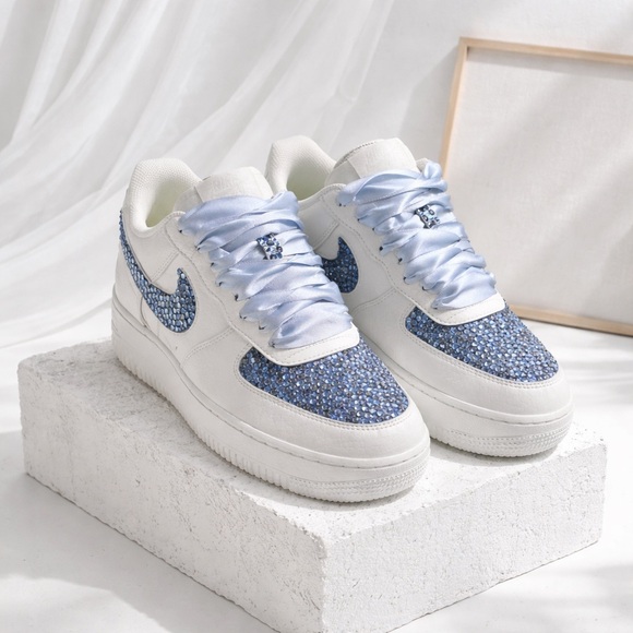 Custom Nike Air AF1 Rhinestone Shoe, Wedding , Prom, Dance, Quincenera - Picture 11 of 13